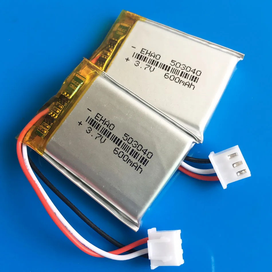 5 pcs JST XHR 2.54mm 3pin 3.7V 600mAh lipo polymer lithium Rechargeable battery for MP3 GPS DVD bluetooth ebook camera 503040 |
