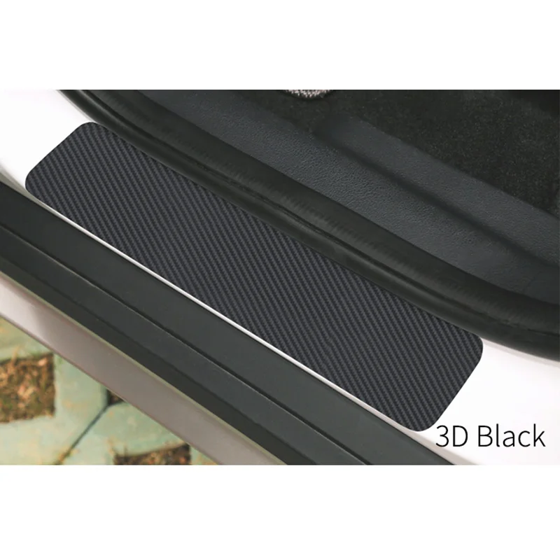 

4 шт., наклейка на порог автомобиля, защита от царапин, углеродное волокно, наклейка на дверь автомобиля, 3D защита для порога автомобиля