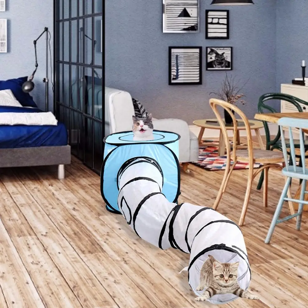 Дизайн палатки s-типа складной туннель для кошек Крытый открытый Pet кошачьи игрушки для кошки Кролик Животное Играть тоннель
