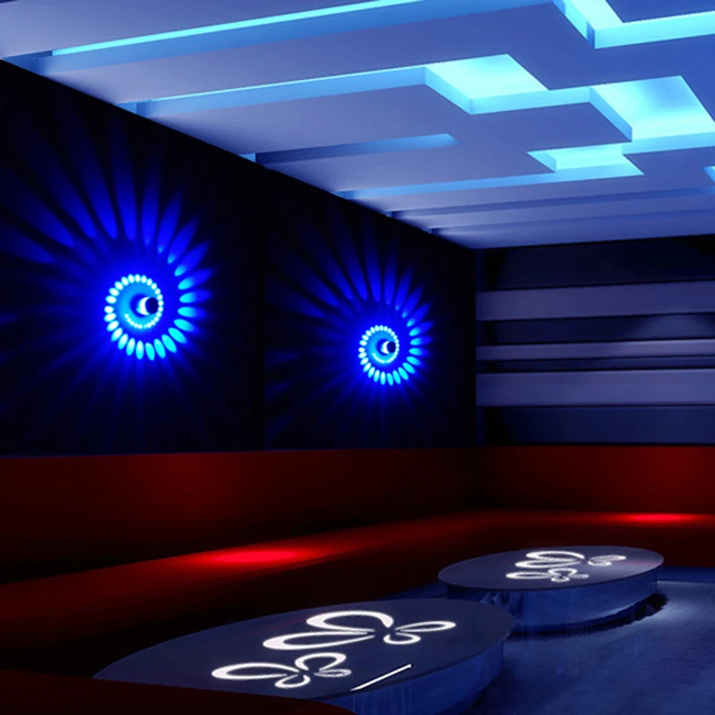 Эффект настенный светильник KTV s спиральный с отверстиями светодиодный цветная