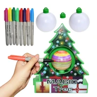 christmas tree painting electric ball battery powered plastic and electronic components interesting diy drawing toys for child