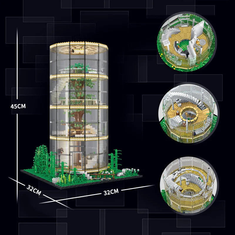

85016, уличный вид, ботанический лес, вилла, дом, модель дерева, конструктор, городская улица, вид, детские игрушки, детский подарок, 3495 шт.