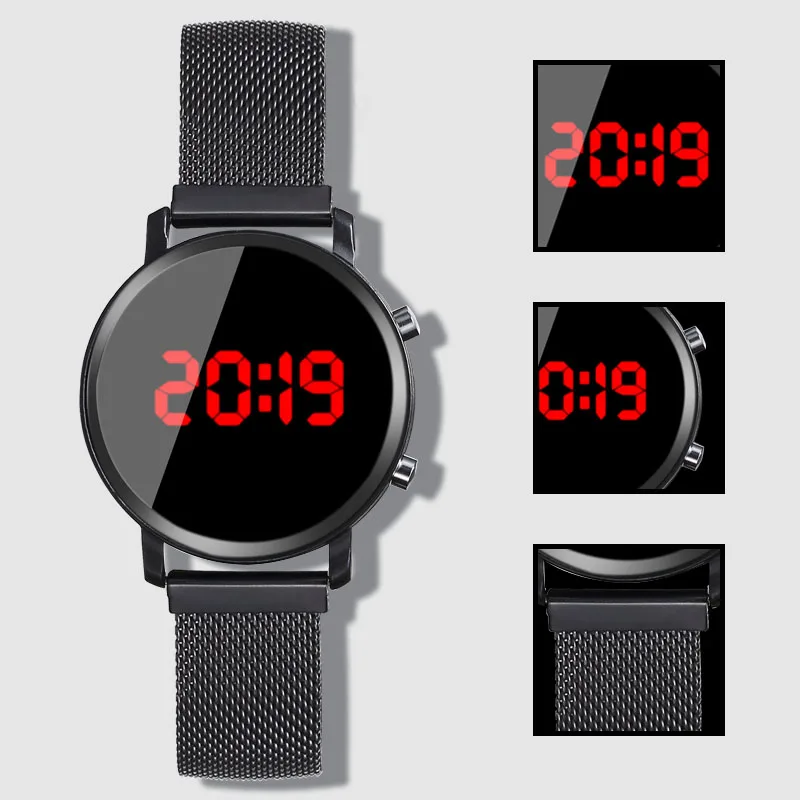 New LED Watch Women Watches Stainless Steel Female Watch Electronic Clock Men Digital Watches Wristwatch Mens Relogio Feminino