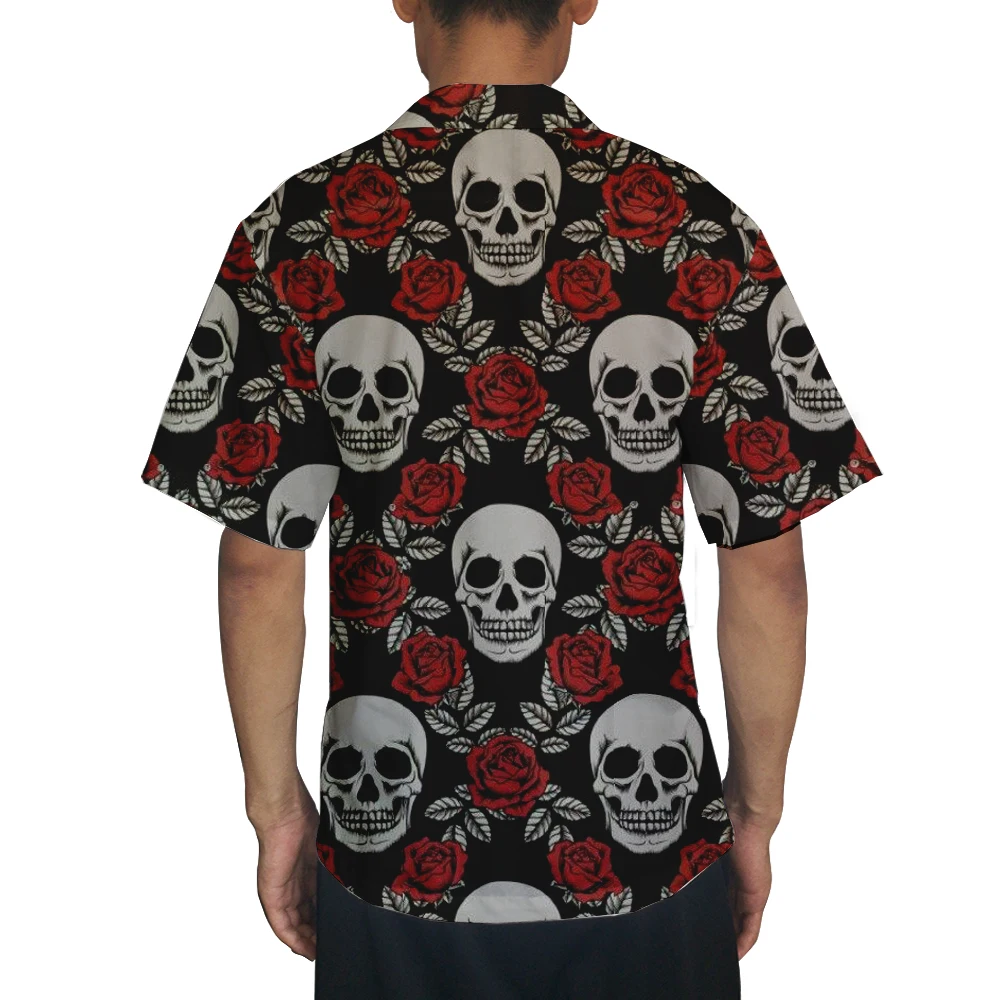 Мужская модная повседневная рубашка из полиэстера с коротким рукавом пуговицами