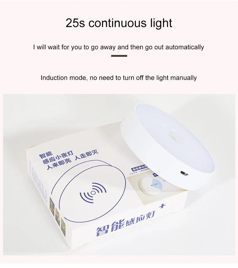 Светодиодный настенный ночник 6 Вт Индукционная Настольная лампа с человеческим