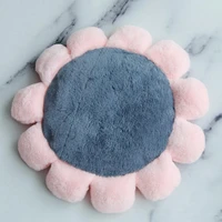 puppy cat round flower shape cushion plush floor mat dog carpet pad pet supplies