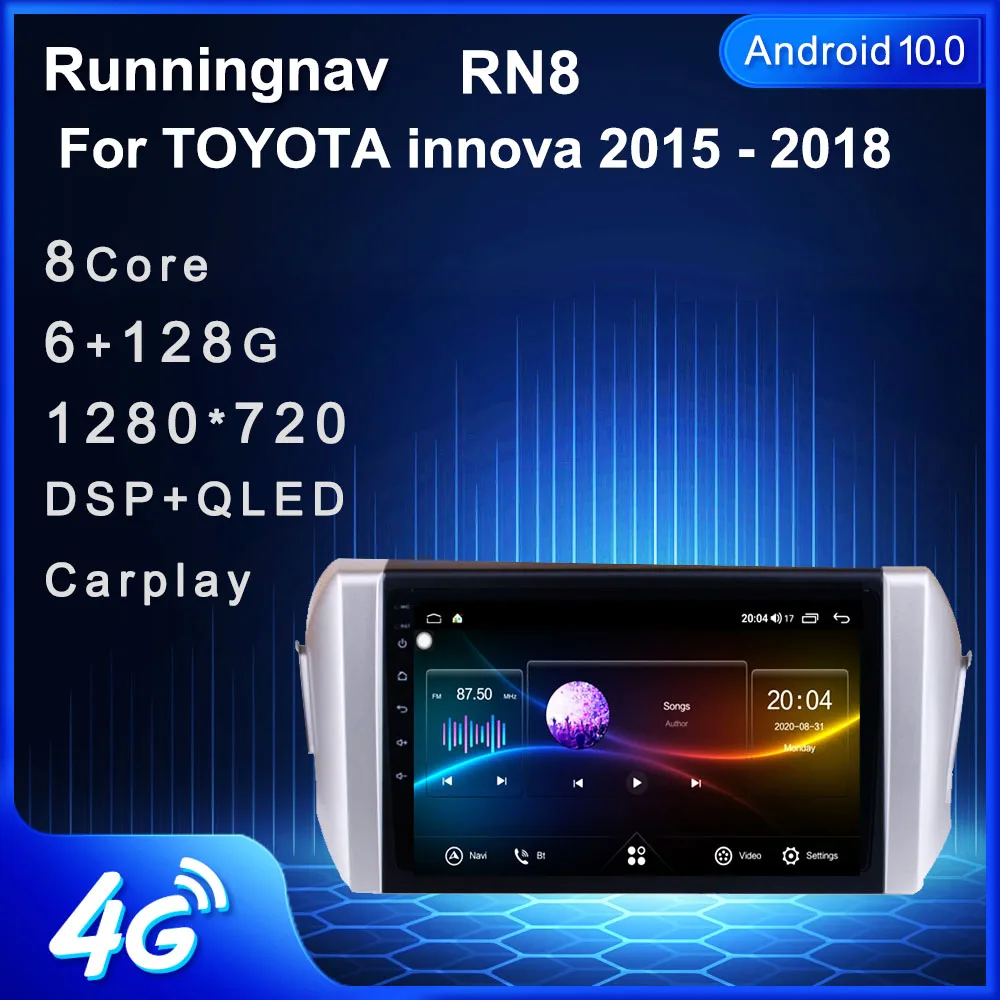 9 дюймов 4G LTE Android 10 1 подходит для TOYOTA INNOVA 2015 2016 2017 мультимедийный стерео
