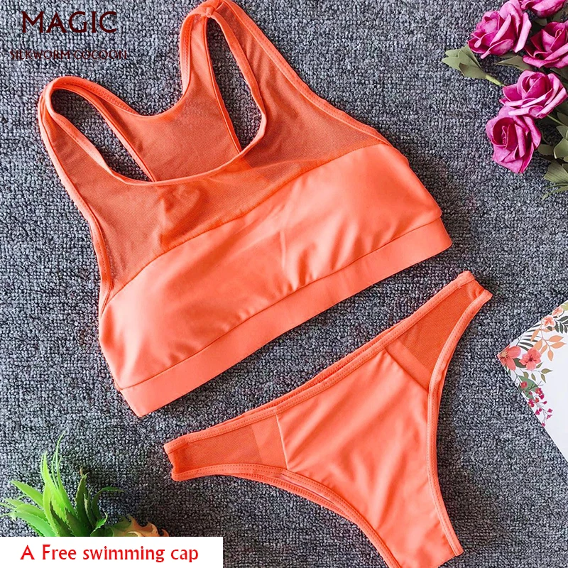 Жилет сетки комплект бикини сексуальный Одноцветный купальник с низкой талией