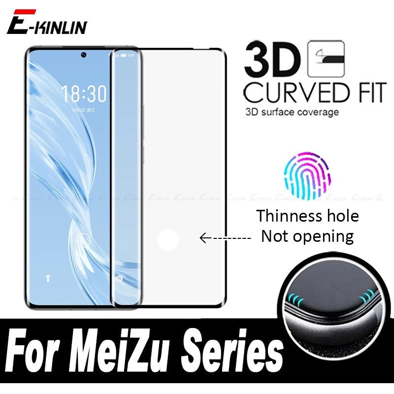 

3D Curved Full Cover Screen Protector Protective Glass Film Tempered Glass For Meizu 18s 18 Pro