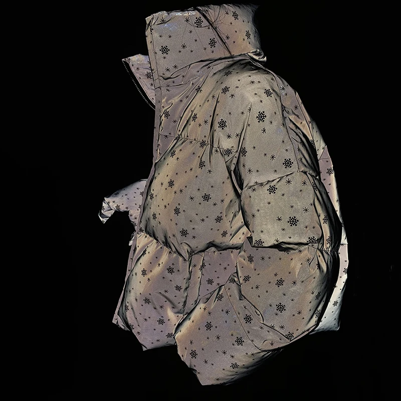 Зимняя женская уличная одежда пуховая парка светоотражающая куртка оверсайз