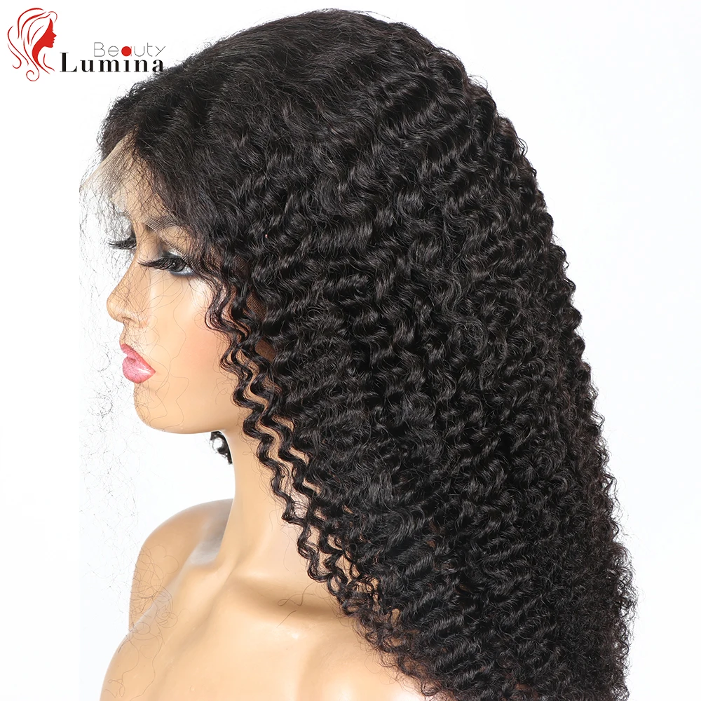 

Kinky Curly Human Hair Wig 4x4/13x4 Lace Closure Wig Brazilian Curly Hair Wigs For Black Women Natural Hairline Curly Long Wig