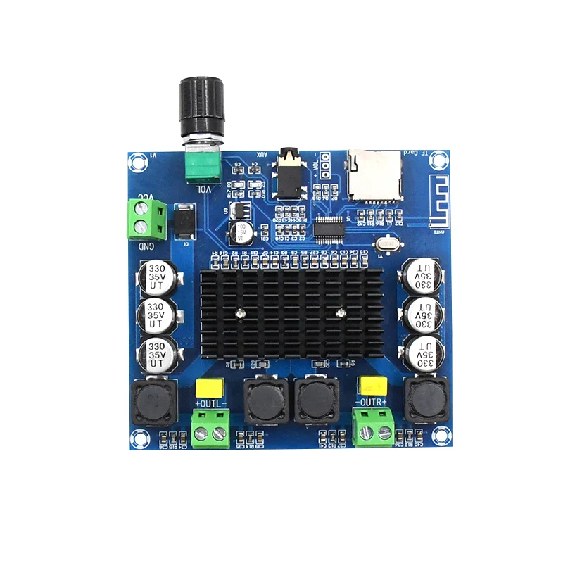 XH-A105 Bluetooth 5.0 TDA7498 digital amplifier board 2x100W Stereo Audio AMP Module Support TF Card AUX | Компьютеры и офис