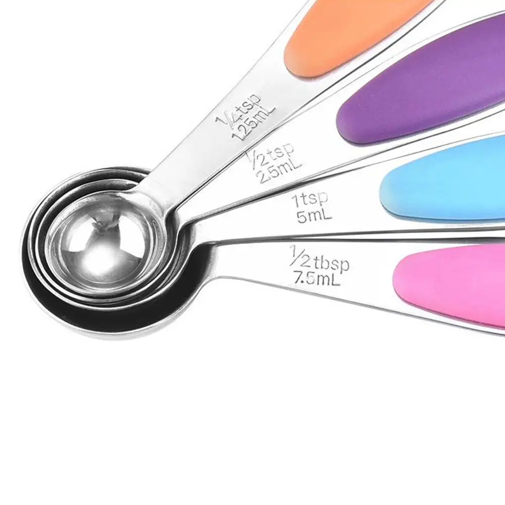 Studyset 10 шт./компл. мерная чашка из нержавеющей стали набор ложек с силиконовой