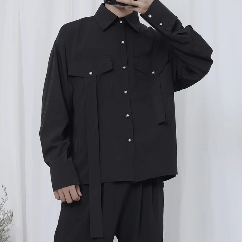S ~ 6XL! Новая мужская одежда на заказ стильная Свободная рубашка средней длины с