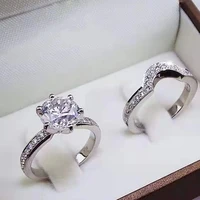 fashion inlaid zircon two piece set european and american light luxury style atmospheric luxury wedding ring women