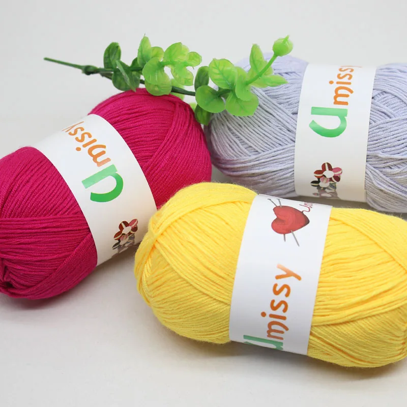 1 шт. пряжа трикотажная Бамбуковой Пряжи Хлопкового Волокна для Baby Дети Вязание