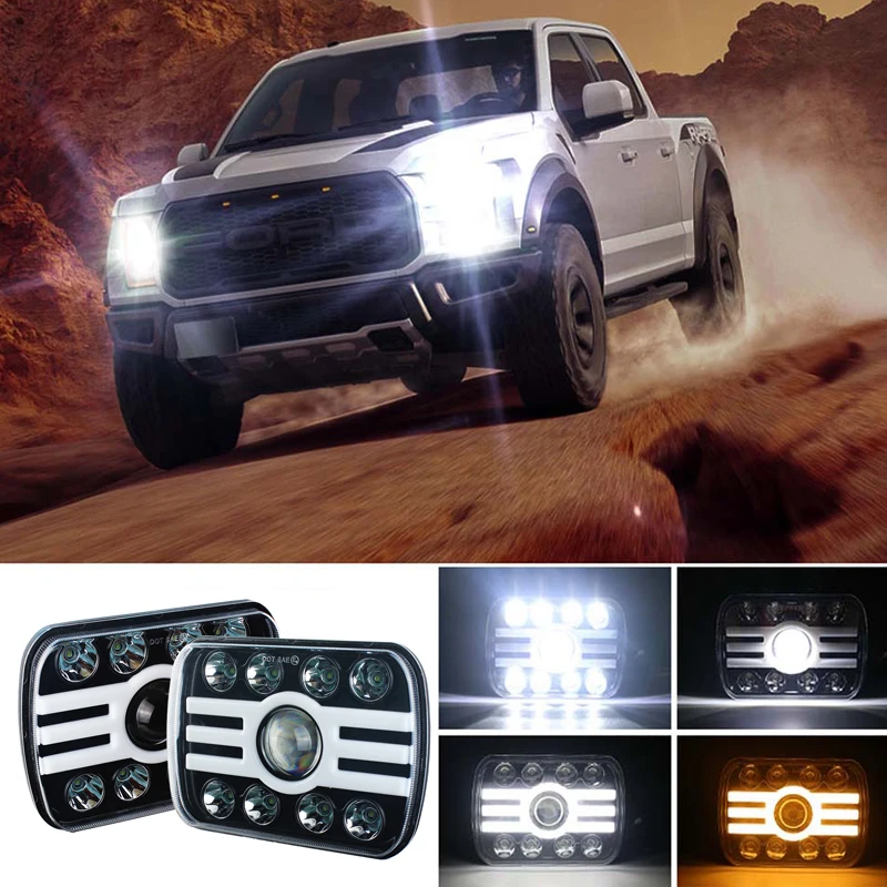 

5" x 7" 6x7 inch Headlight Rectangular LED Headlights for Jeep Wrangler YJ Cherokee XJ Trucks 4X4 Offroad Headlight