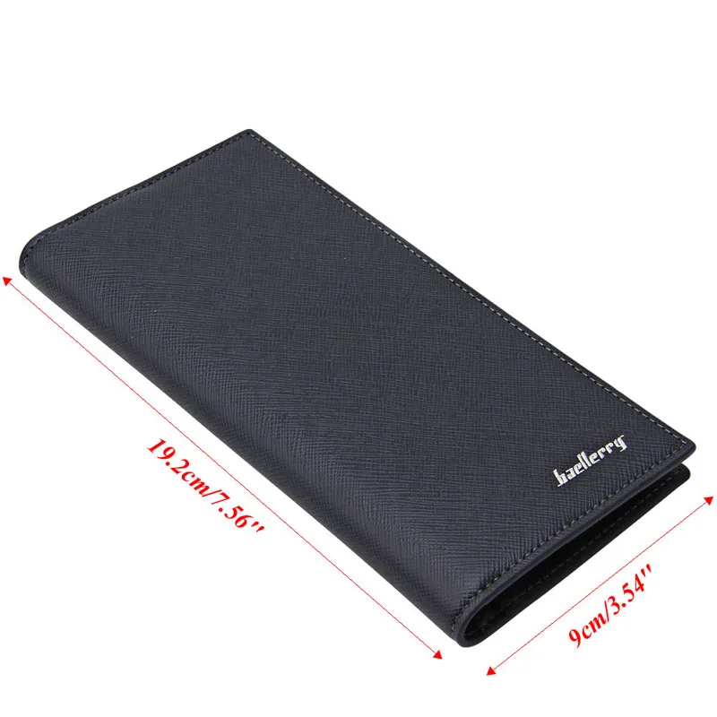 

Super Slim Business Leather Clutch Long Wallet Bifold ID Card Holder Men Purse