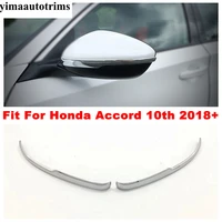 abs chrome outer door rearview mirror anti rub rubbing strip trim protection cover accessories for honda accord 10th 2018 2022