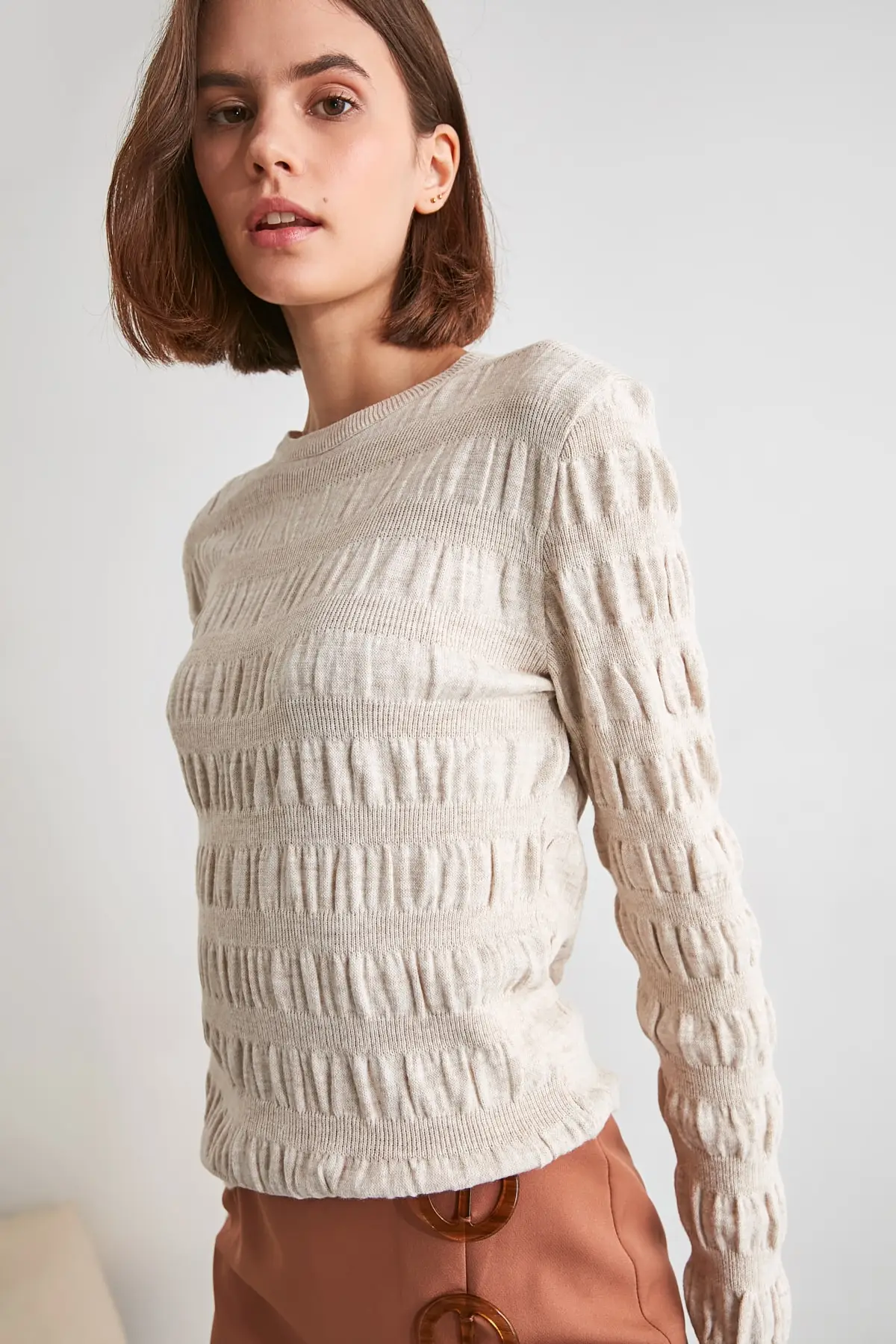 

Trendyol Mesh Detailed Knitwear Sweater TWOAW21KZ1717