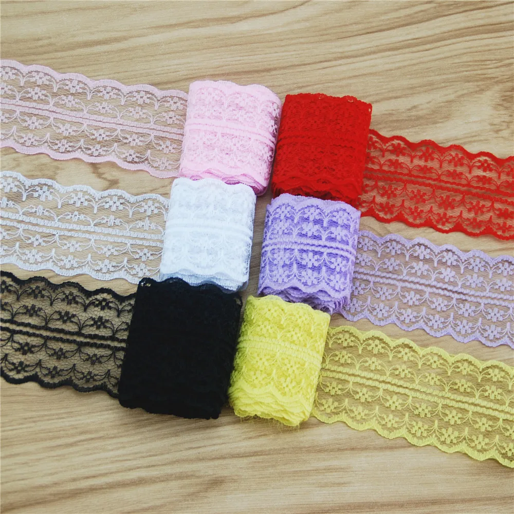 FASMILEY 45 мм кружевная отделка из полиэстера Grosgrain кружевная лента Цветочная отделка разноцветная лента 10 ярдов L133-2