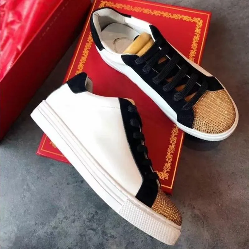 

Fashion New Womens Diamonds Bling Gitter Real Patent leather Casual Sneakers Lace Up Round Toe Mixed Colors Female Flats Shoes