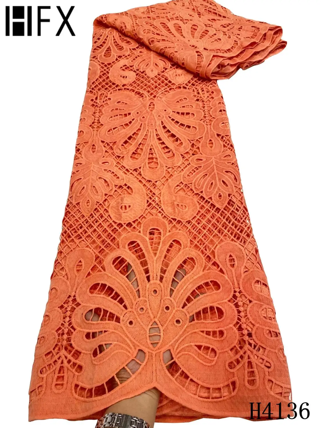 

HFX mint Color African Lace Fabrics 5Yard Guipure Lace Fabric 2020 High Quality African Cord Lace Fabric For Wedding Dress H4136