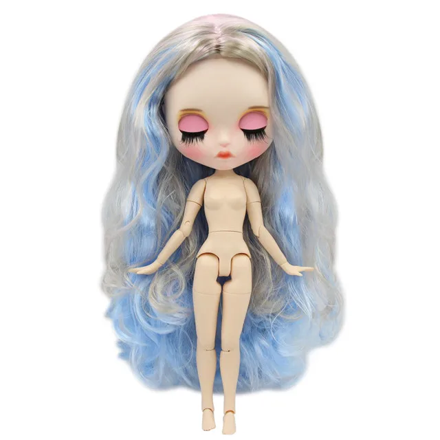 naked doll Фабрика blyth кукла 1/6 bjd шарнир тела белая кожа резные губы матовое лицо с бровей индивидуальные лицо сонные глаза - Цвет: naked doll
