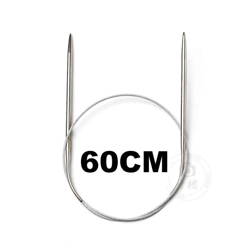 

1PC 1.7-5mm Stainless Steel Circular Circular Knitting Needles DIY Craft Crochet Hooks Needles Loom Tool Home Supplies 60cm Long