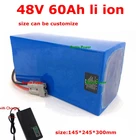 Литий-ионная батарея BMS 13S 48 в 60 ач, литий-ионный аккумулятор для уличной солнечной батареи AGV, инвертор для скутера, велосипеда, трехколесного велосипеда, тележки для гольфа, лодки, зарядное устройство 5A