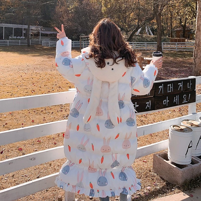 Корейская Милая зимняя куртка для женщин высокое качество пуховое хлопковое