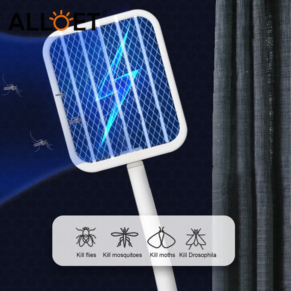 

Foldable Electric Insect Mosquito Swatter 2 in 1 Mosquito Killer Trap Lamp Household Indoor Fly Bug Zapper Racket