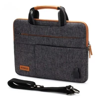 10 13 14 15 6 17 3 inch multi functional laptop sleeve business briefcase messenger bag with usb charging port brown grey