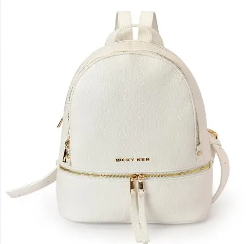 Новинка, Mochila Escolar, наружная сумка на молнии, украшение, унисекс, повседневный рюкзак, Ретро стиль, школьные сумки, дорожные сумки, подростковые рюкзаки, сумки - Цвет: white