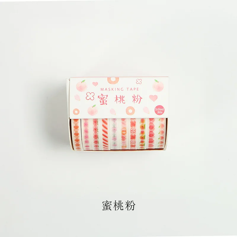 10 шт./партия Kawaii декоративные этикетки для скраббукинга милый тонкий цвет японский Васи клейкие ленты набор маскировки клейкие ленты Девушка канцелярские принадлежности - Цвет: Цвет: желтый