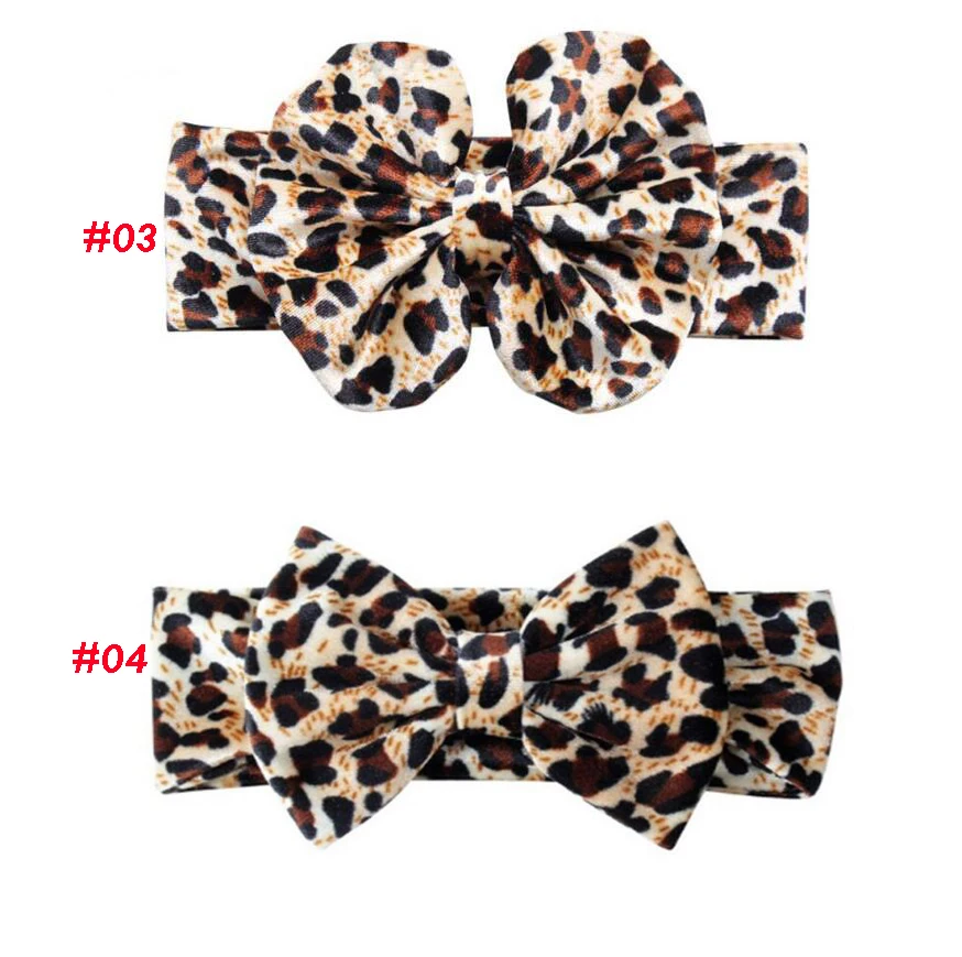 24 шт./лот Леопардовый принт бархат узел повязка на голову Большой 5 ''большой