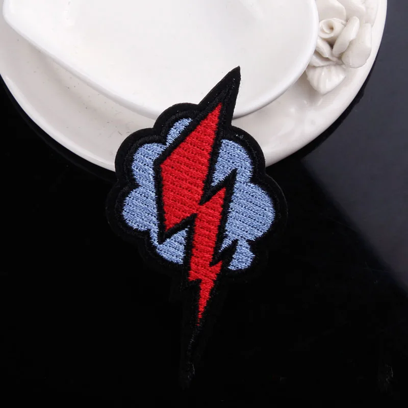Lightning нашивка в стиле панк для костюмы Утюг на вышитые шить и симпатичными