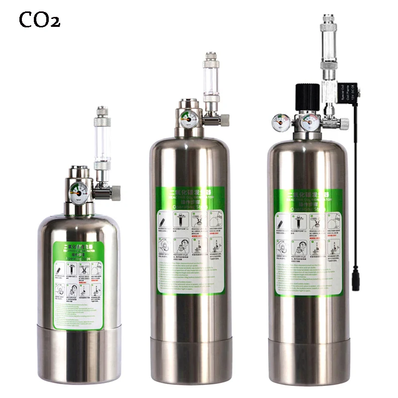 ZRDR aquarium DIY CO2 generator system kit with pressure air flow regulator solenoid valve CO2 valve carbon dioxide gas cylinder