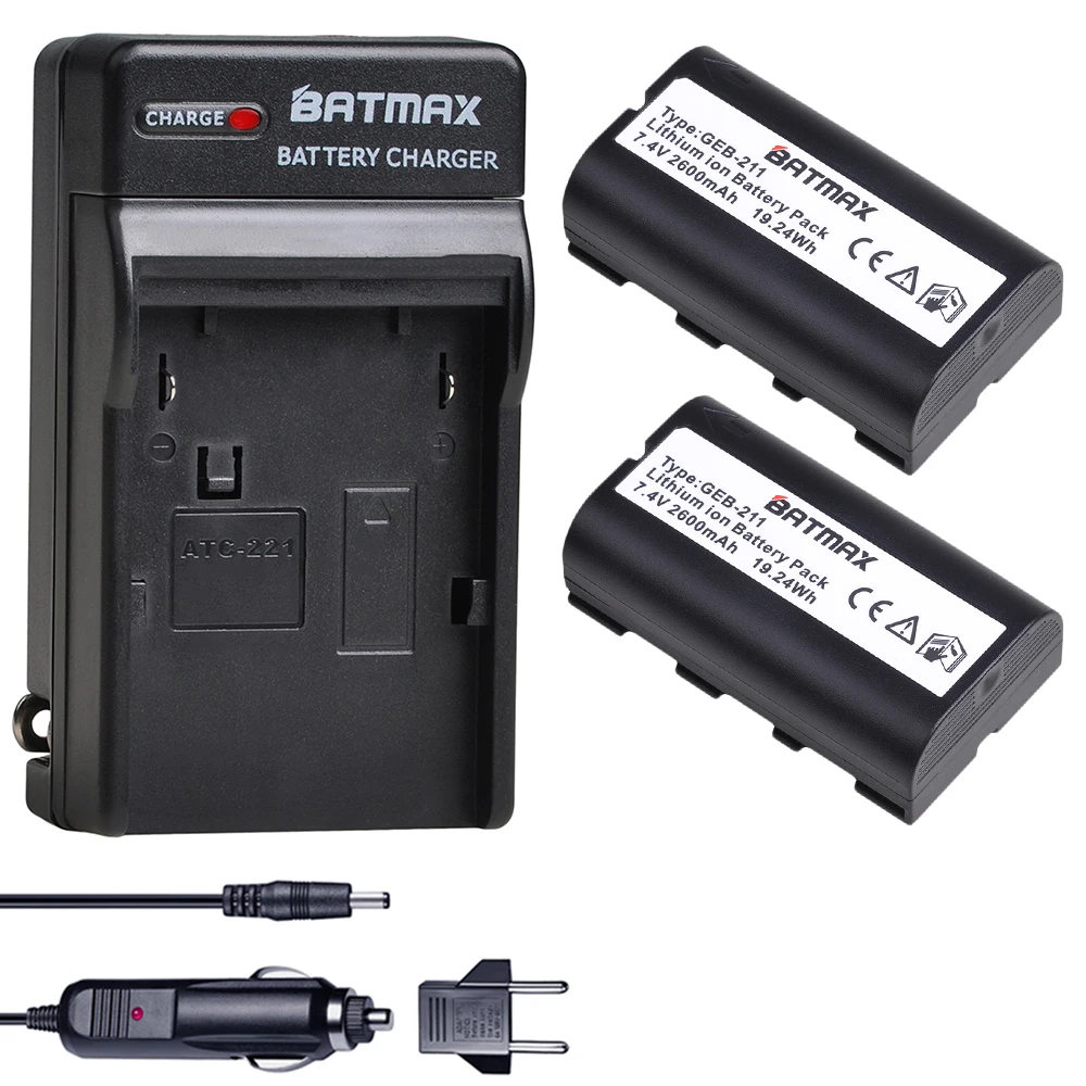 

2Pcs 7.4V 2600mAh GEB211 GEB212 Battery + Wall Charger for ATX1200 RX1200 GPS1200 GRX1200 GPS
