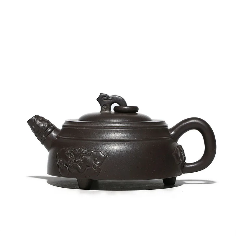 

Yixing recommended system of pure manual name every month red ore black animal print mud pot pot teapot tea sets