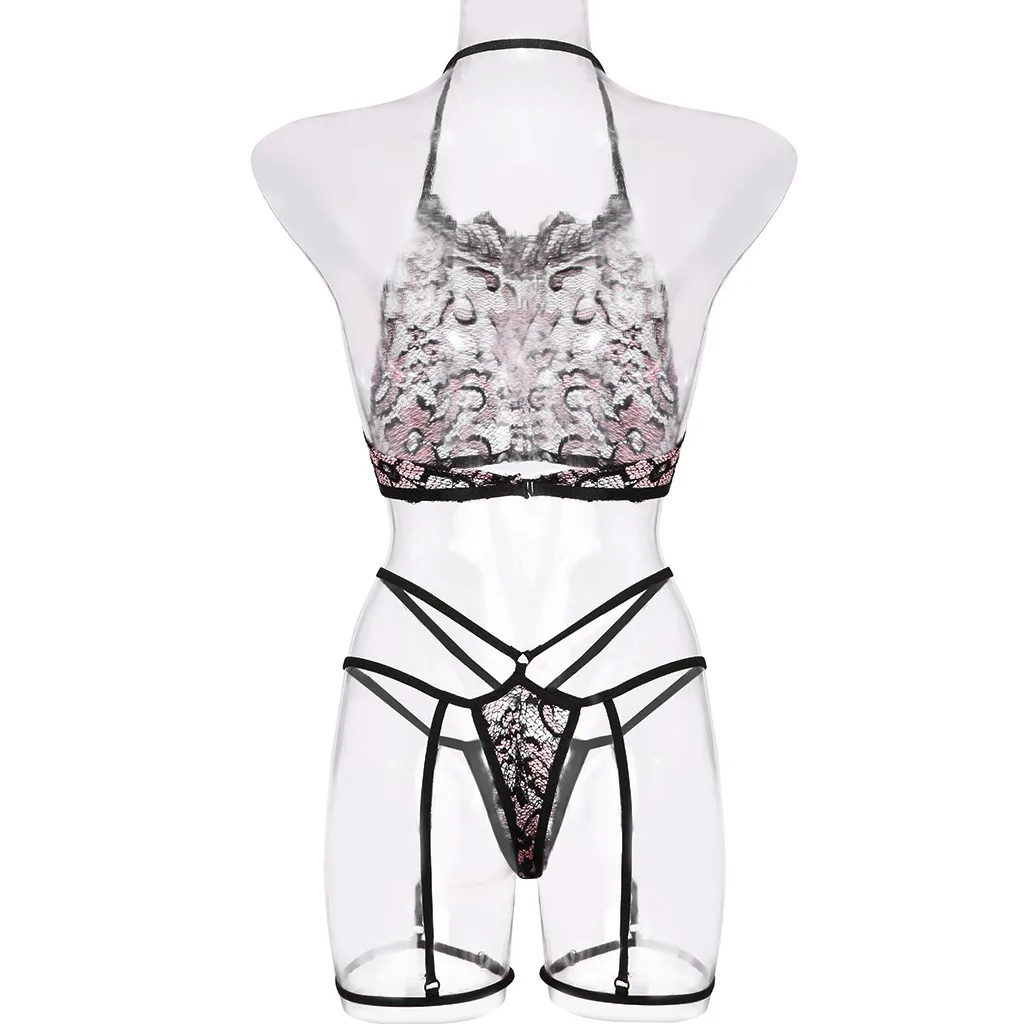 Новое Сексуальное Женское кружевное Белье наряд для спальни бюстгальтер стринги