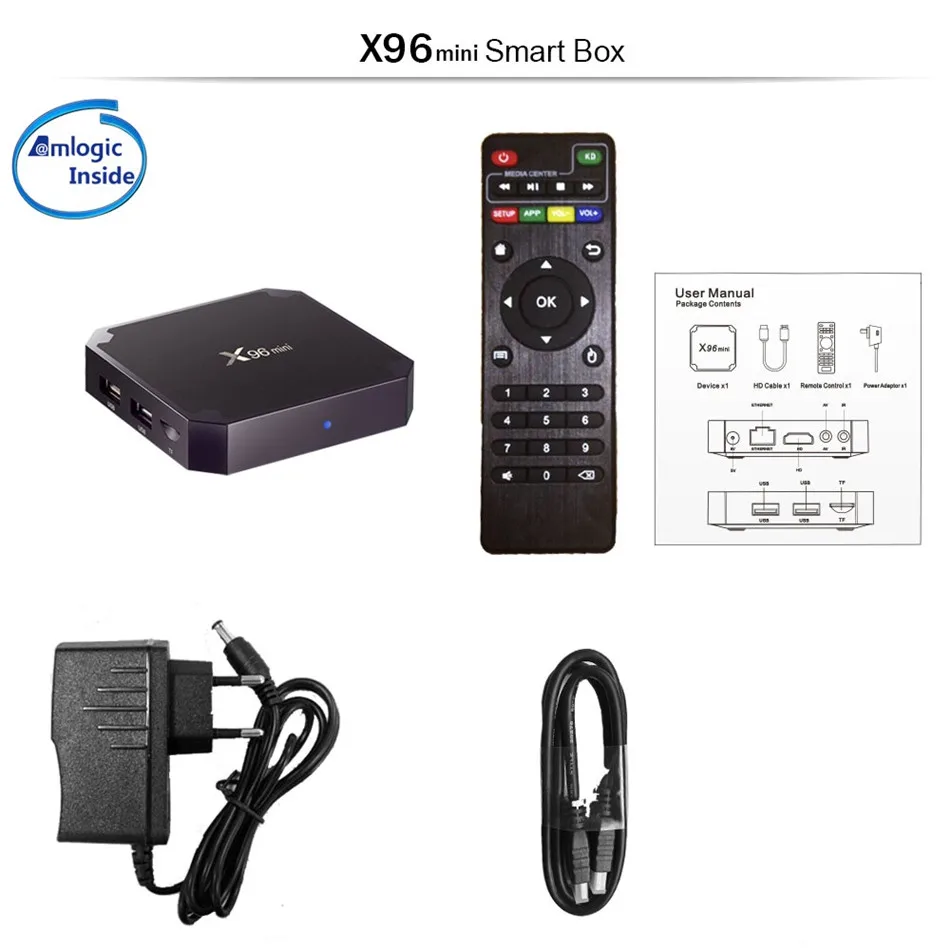 X96 mini Smart Android TV Box 2GB 16GB 9.0 Amlogic S905W Quad Core 2.4GHz WiFi 1GB 8GB Set top box | Электроника