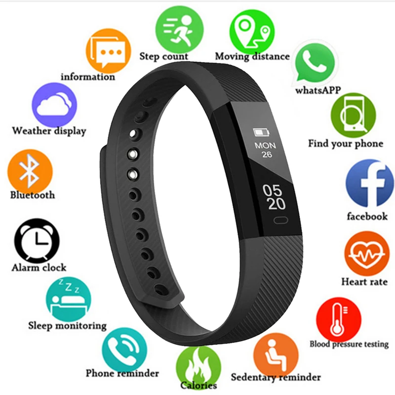 Смарт-браслеты фитнес-трекер умный браслет мужской Шагомер Bluetooth Smartband водонепроницаемый монитор сна наручные часы PK Fitbits