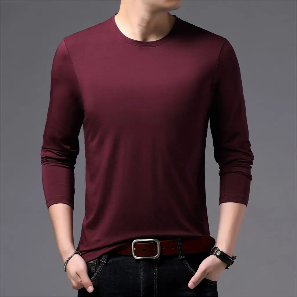 

High Quality Cheap 6 color Plain Slim Fit O-Neck Cotton Basic Long Sleeve T-shirts