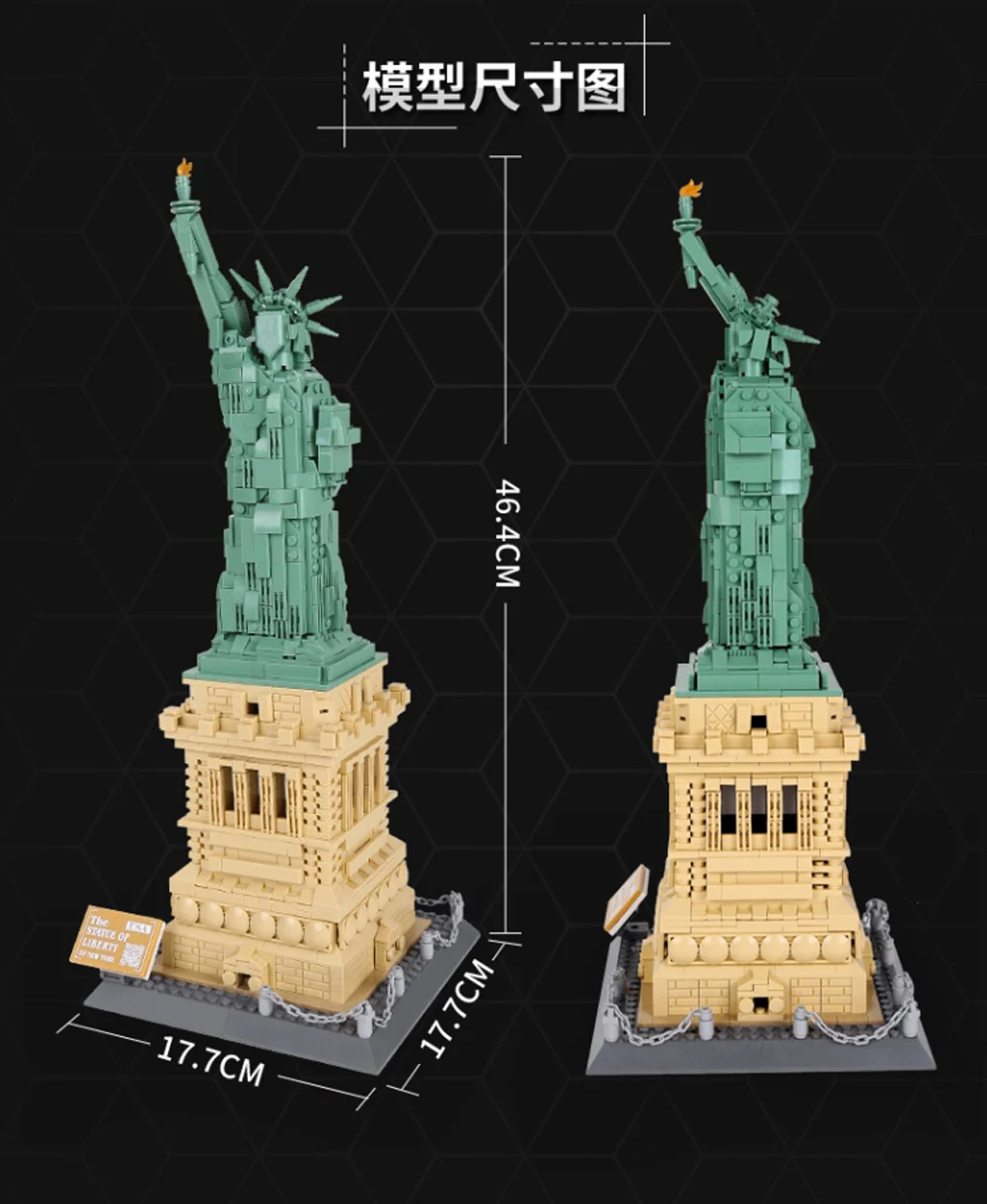 

Wange 5227 Architecture Series The Statue Of Liberty Model Building Blocks Set Classic Moc Streetview Toys For Children
