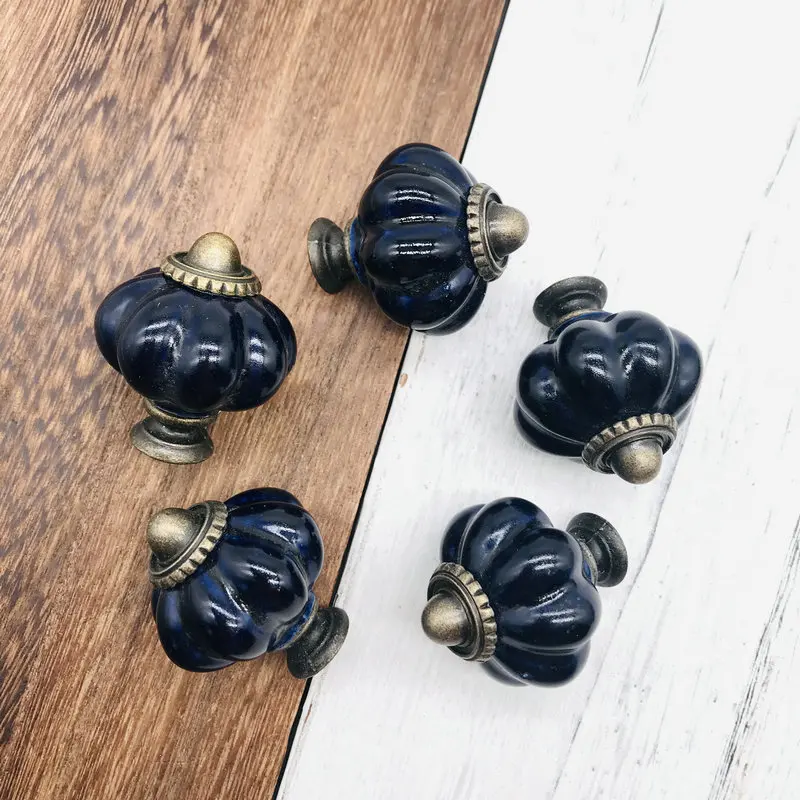Набор из 8 уникальных ручек для шкафа кухонные дверные ручки кобальтовые синие