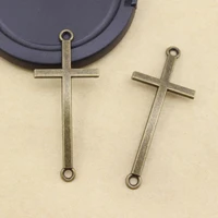 20pclot antique bronze silver color metal alloy cross shape charms pendant bracelet necklace connectors 2252mm diy jewelry