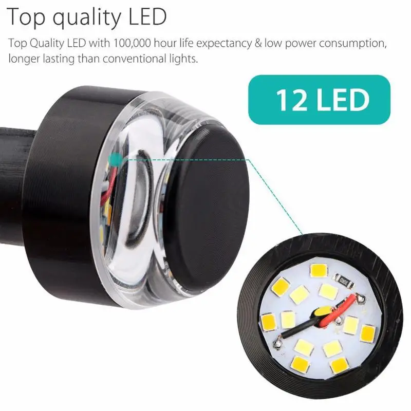 

1 Pair Universal Motorcycle Handlebar End Turn Signal Motorcycle Side Light Signal Light Lamp Led Handlebar Refit Indicator N2Z5
