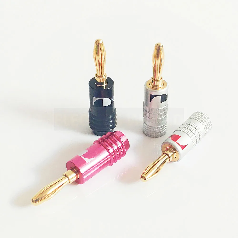 2pcs High quality 24K Gold Speaker Banana Plugs pure copper Audio Jack Connector banana clip connector Japan brand | Обустройство