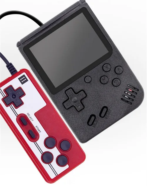 Black With Gamepad Новая встроенная 400 игр 1000 мАч батарея Ретро видео портативная игровая консоль+ геймпад 2 игрока двойной 3,0 дюймовый ЖК-игровой плеер - Цвет: Black With Gamepad